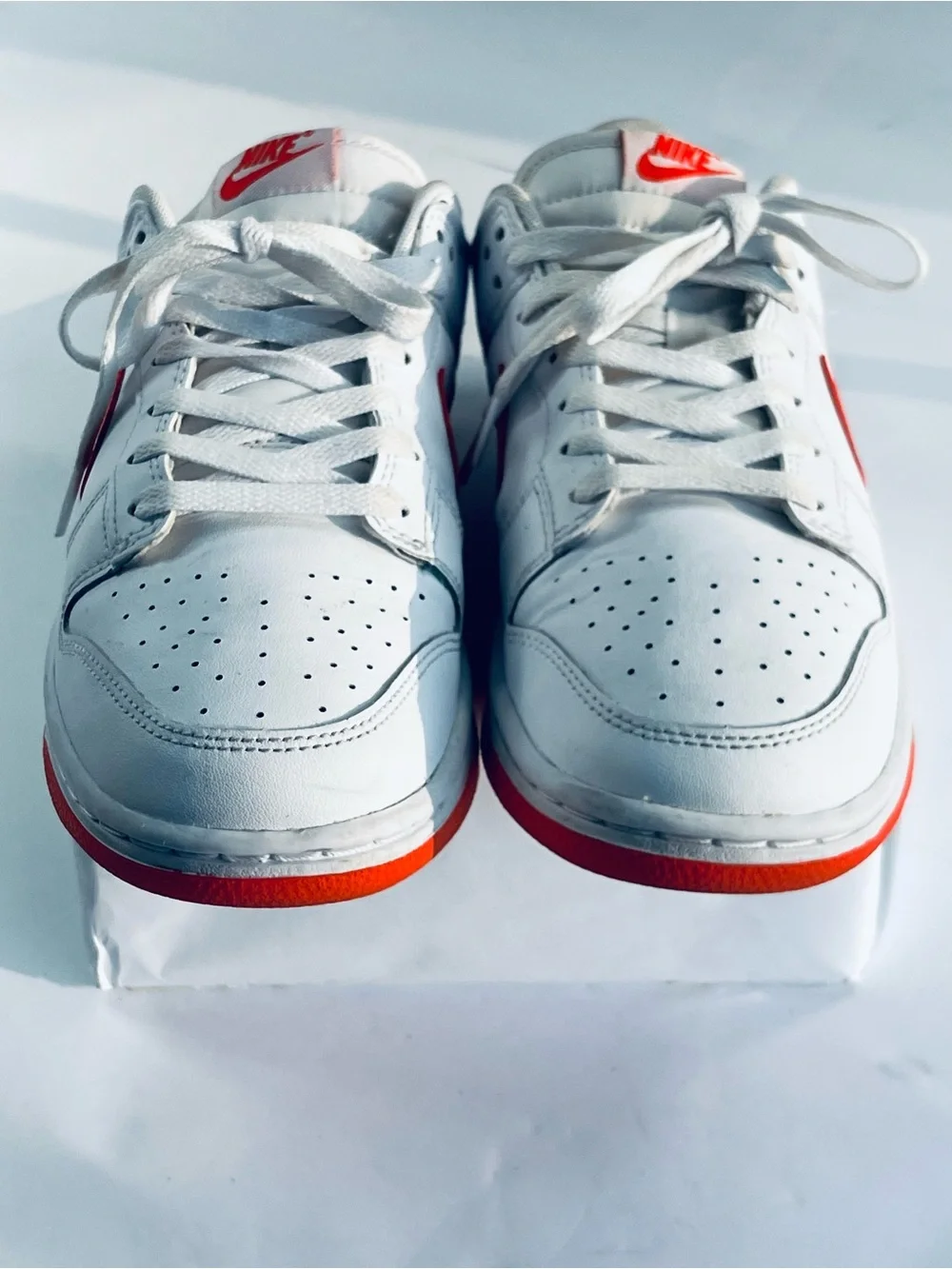 Nike Dunk Low Retro Shoes White Picante Red #DV0831-103 Men’s:8.5 Sneakers